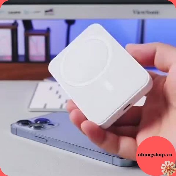 Sạc Dự Phòng Không Dây Từ Tính Sạc Nhanh Pin 5000mah Mini Nhỏ Gọn Cao Cấp tiện lợi Hỗ Trợ Từ Cho Ip 8/X/11/12/13