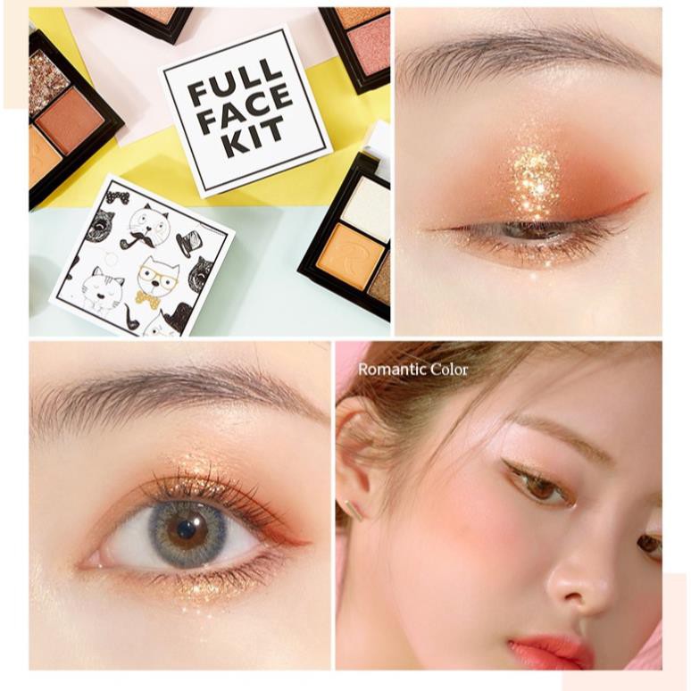 Bộ Trang Điểm 2 Tầng 4 Ô Phấn Mắt + 2 Ô Phấn Má + Phấn Bắt Sáng Của Romantic Color | BigBuy360 - bigbuy360.vn