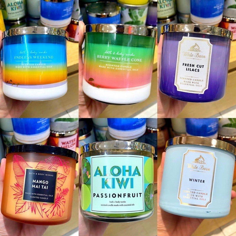 Nến thơm (3 tim) Bath and Body Works - White Barn