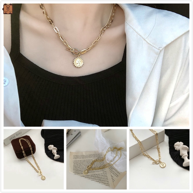 Vòng cổ hai lớp trang trí mặt hình nữ hoàng cho nữ