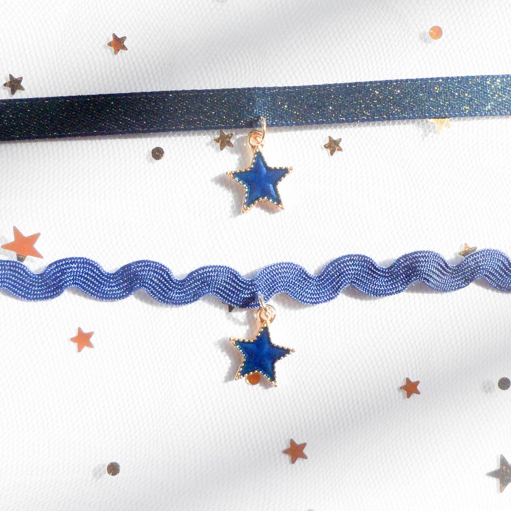 BST chocker xanh thiên hà họa tiết mặt ngôi sao A-CK99-100 Mayconner