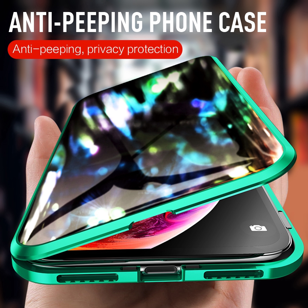 Ốp điện thoại 2 mặt kính tráng gương từ tính chống sốc chống nhìn trộm thích hợp cho IPHONE7-XSMAX