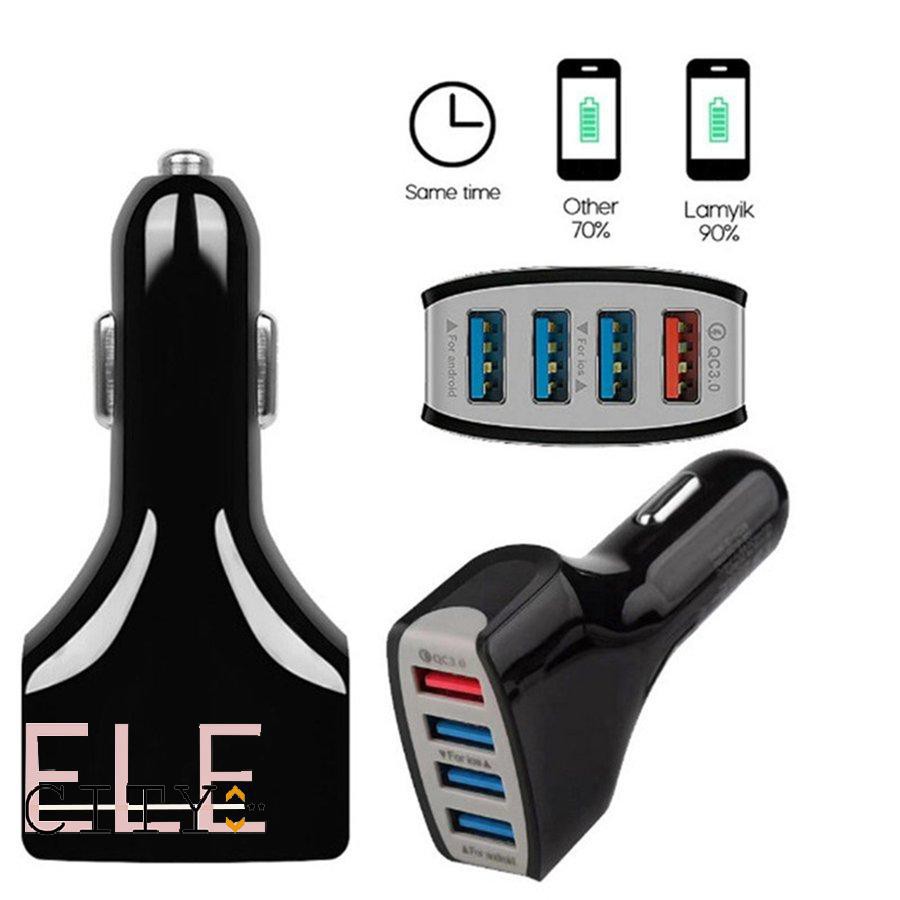 111ele} QC3.0 4-Port USB Quick Charger 4 USB Smart Fast Charging Car Charger Adapter