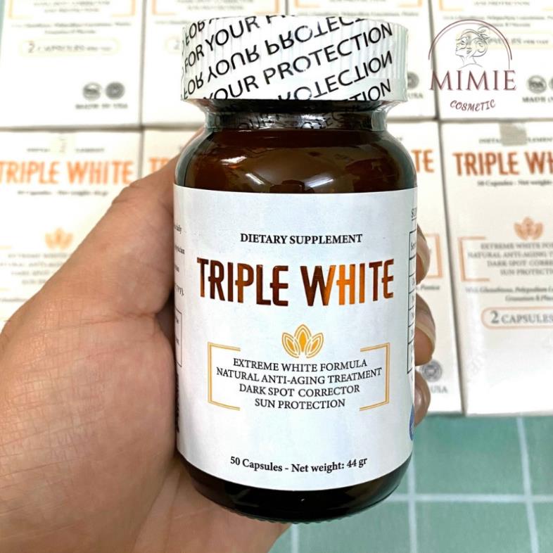 VIÊN UỐNG TRIPLE WHITE - VIÊN UỐNG GLUTATHION 1200MG TRẮNG DA, MỜ NÁM, GIẢM THÂM HỘP 50 VIÊN