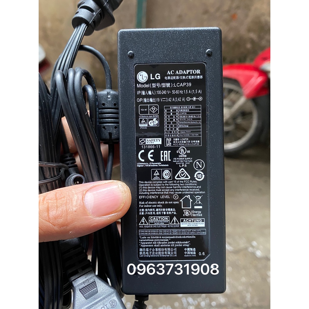 Adapter nguồn màn hình Lg 19v 3.42A chính hãng Lg