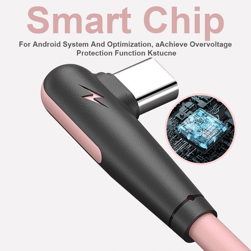 Cáp SạC Nhanh 5A USB LoạI C 90 Độ BằNg Silicon MềM Cho Huawei Mate 40 Xiaomi POCO X3