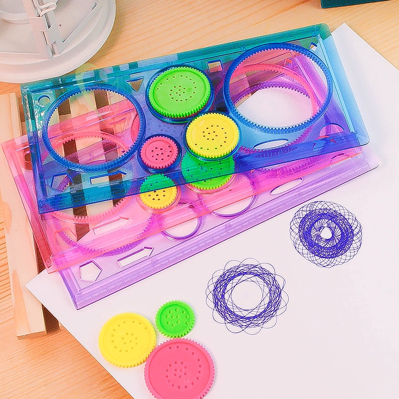 Painting Multi-function Interesting Puzzle Spirograph Children Drawing Plastic Ruler Can Improve Start Work Ability