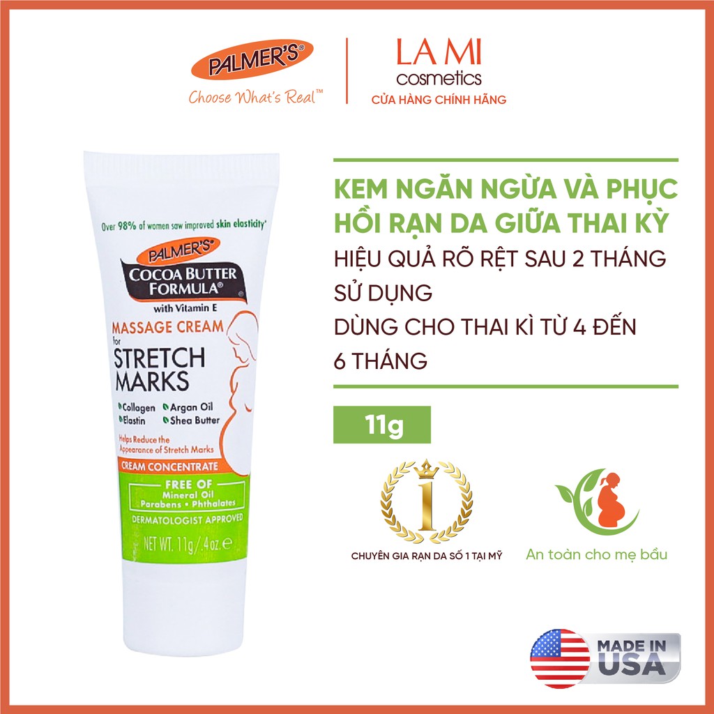 (Mini Size) Kem ngăn ngừa và hỗ trợ điều trị rạn da Palmers 11g cao cấp