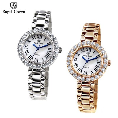 Đồng Hồ Nữ Chính Hãng Royal Crown 6305 Dây Thép Mềm Mại Ôm Tay Mặt Kính Sapphire Chống Xước