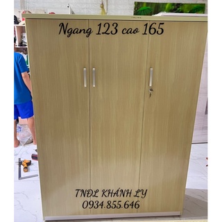 Tủ áo nhựa đài loan 3 cánh 123x165 vân gỗ (TPHCM)