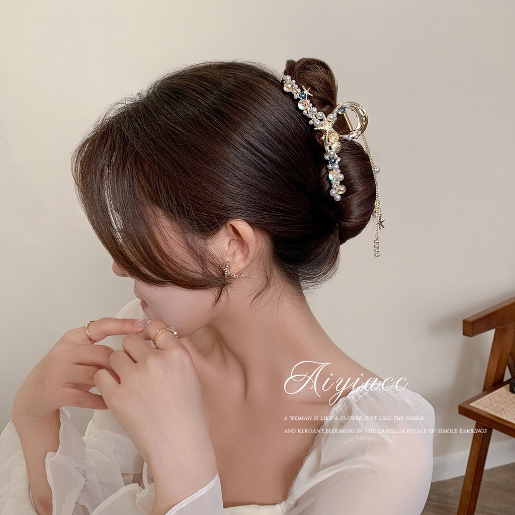 Kẹp Tóc Đính Ngọc Trai Giả Thiết Kế Tinh Tế Thời Trang Hàn Quốc 2022