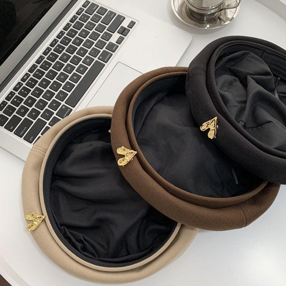 Mũ Beret Len Màu Trơn Không Vành Phong Cách Lolita Anh Quốc