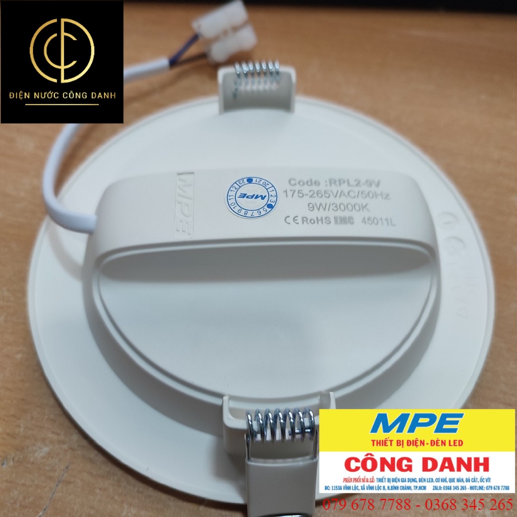 Đèn led âm trần 9W hàng chính hãng MPE model RPL2 ĐỦ MÀU