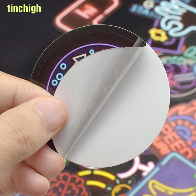 50 Miếng dán màu neon dễ thương trang trí vali/ hành lý
