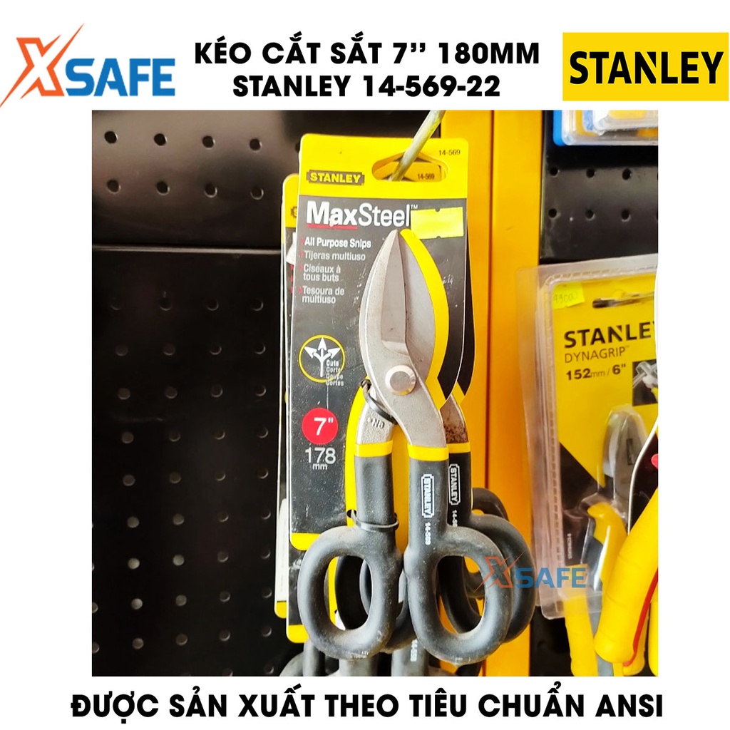 Kéo cắt sắt STANLEY gia công hợp kim thép cứng cáp Kéo cơ khí Stanley tay cầm êm ái chắc chắn, cắt được nhiều chất liệu