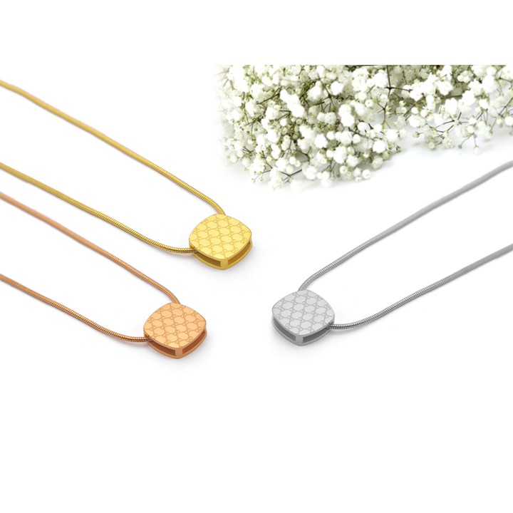 DÂY CHUYỀN TITAN MẶT VUÔNG HỌA TIẾT GUC CI siêu đẹp, bền màu, chuẩn thời trang