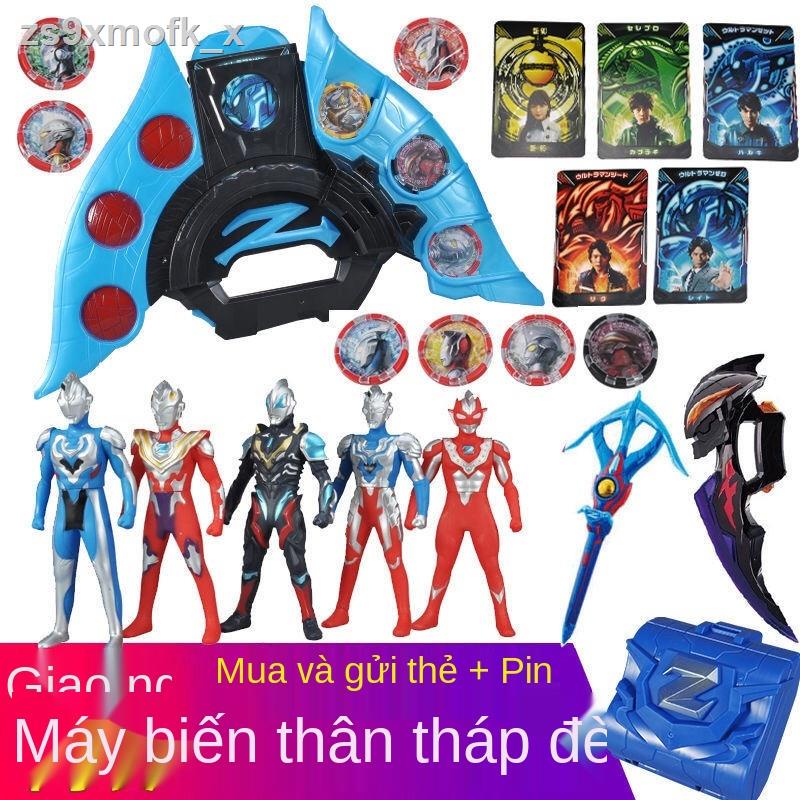❉▲Ultraman Zeta Sublimator Transformer Luminous Boy Toy Đồ chơi búp bê cao su mềm Thẻ súng cung cấp bán buôn