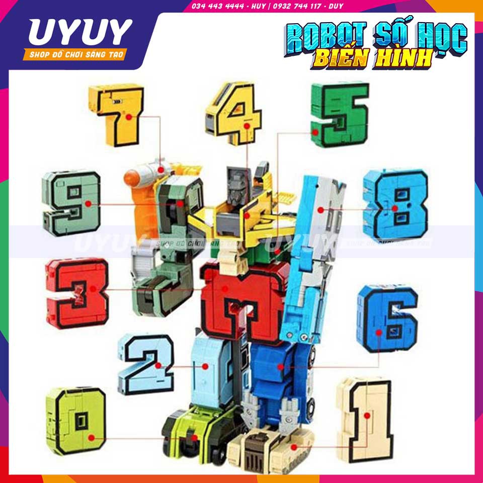 [Mã LIFETOYS1 giảm 30K đơn 99K] XinleXin Robot Biến Hình 15 Chữ Số Và Phép Tính