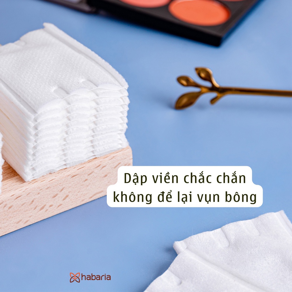 Bông tẩy trang Habaria 234 miếng cotton tự nhiên, thấm hút tốt NPP Shoptido