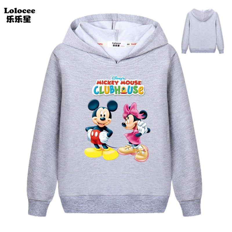 DISNEY Áo Hoodies Có Nón Dài Tay In Hình Chuột Mickey