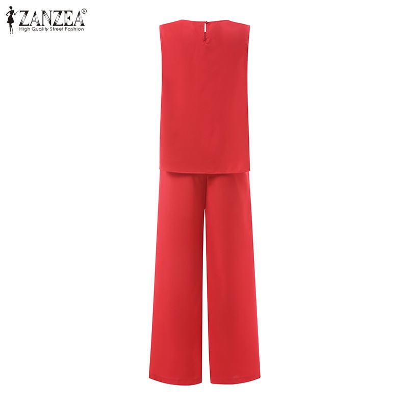 Set đồ 2 mảnh Zanzea gồm áo không tay và quần dài ống rộng thời trang nữ tính