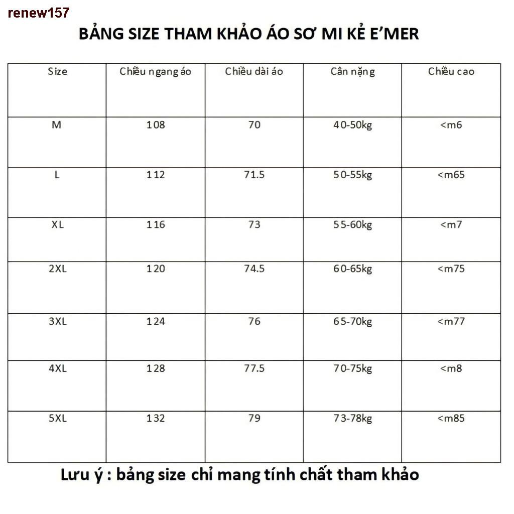 ✑renew157Áo Sơ Mi Nam Nữ Dài Tay Form Rộng Kẻ Sọc Caro Cổ Bẻ Unisex Oversize E'mer Phong Cách Hàn Quốc