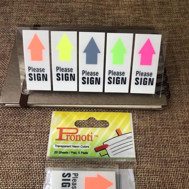 Note Trình Ký Sign Here Pronoti 45649 ( 20x48mm ) Note trình ký please Sign