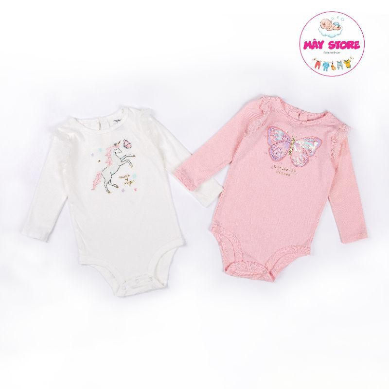 (HÀNG CHÍNH HÃNG) Thời trang trẻ em xuất dư Carter - Bodysuit bé gái Pony dễ thương kim sa đính size từ 3M đến 24M