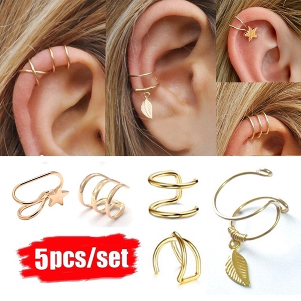 Set 5 Khuyên Vành Tai Nhiều Kiểu Dáng Xinh Xắn Cho Nữ
