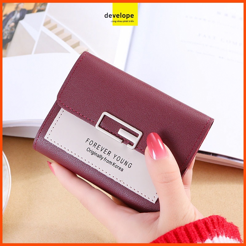 Ví ORIGINALLY KOREA dáng ngắn gập làm ba đựng được nhiều thẻ đa năng dành cho nữ