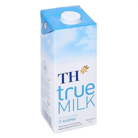 Thùng 12 hộp sữa tươi tiệt trùng ít đường TH true MILK hộp 1 lít