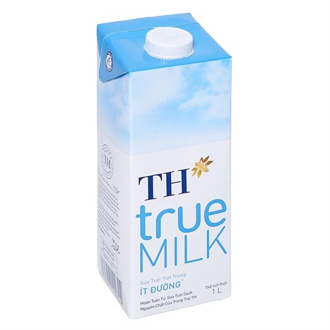 Thùng 12 hộp sữa tươi tiệt trùng ít đường TH true MILK hộp 1 lít