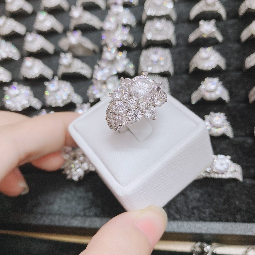 Nhẫn Đá Trắng 💎𝑭𝑹𝑬𝑬𝑺𝑯𝑰𝑷 💎 Giảm 5% Khi Nhập  Nhẫn Đá Pha Lê Đẹp Xưởng Trang Sức