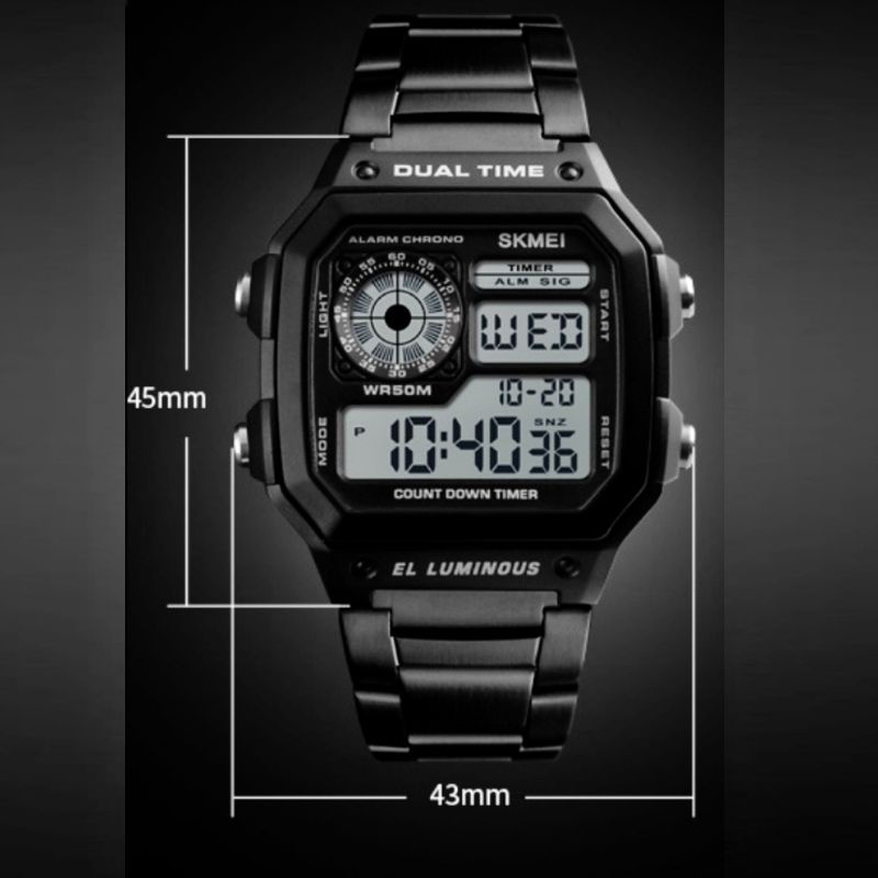 Đồng hồ nam SKMEI S135 chính hãng điện tử thể thao - Phong cách thời trang Ae1200 màu đen, trắng, vàng D8