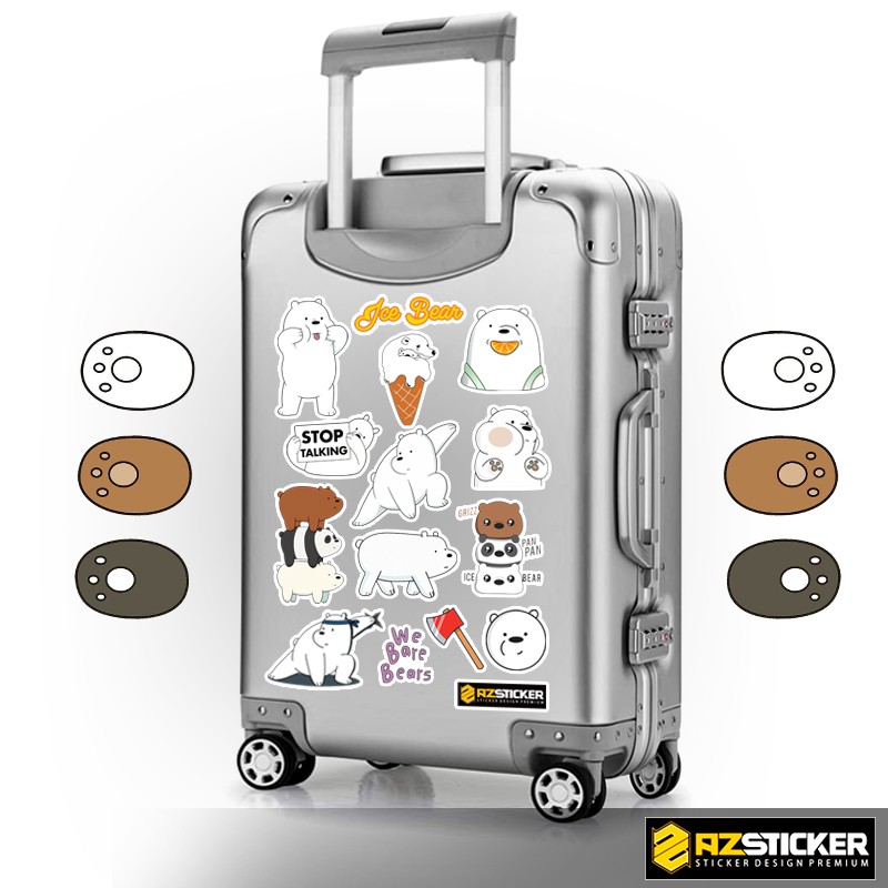 Set 3 Bộ Hình Dán Singer Sticker Gấu We Bare Bear | Sticker Dán Laptop , Điện Thoại Nón Bảo Hiểm Chống Thấm Nước