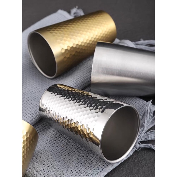 Cốc Inox vàng SUS 304 cao cấp không ăn mòn | Ly 2 lớp cách nhiệt dùng cho nhà hàng, khách sạn mẫu mới 2022
