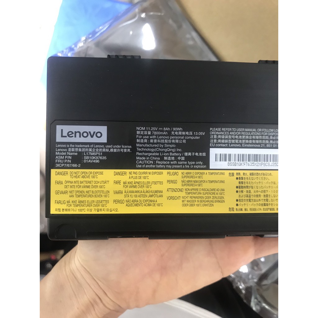Pin Lenovo Thinkpad P50 P51 P52 77+Battery