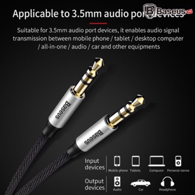 Dây Cáp Âm Thanh Chất Lượng Cao Aux Audio 3.5 Baseus M30 - Chính Hãng