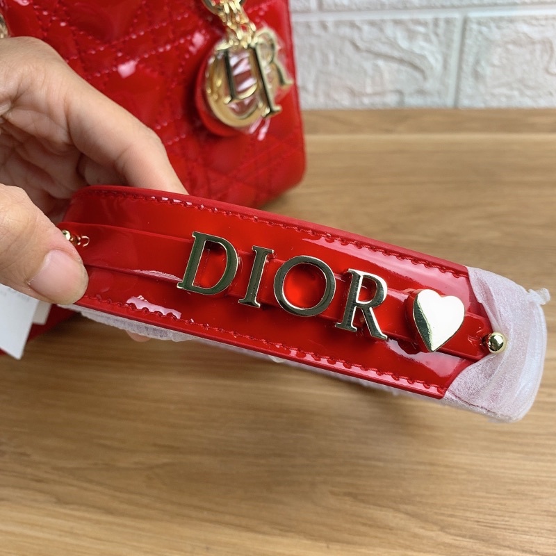 Túi xách Dior lady super màu đỏ da bóng size 20cm
