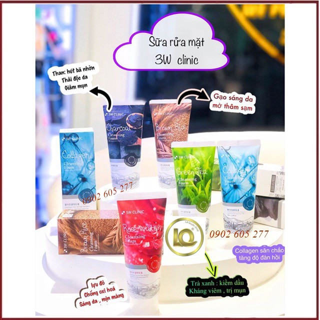 Sữa rửa mặt 3W Clinic Hàn Quốc 100ml