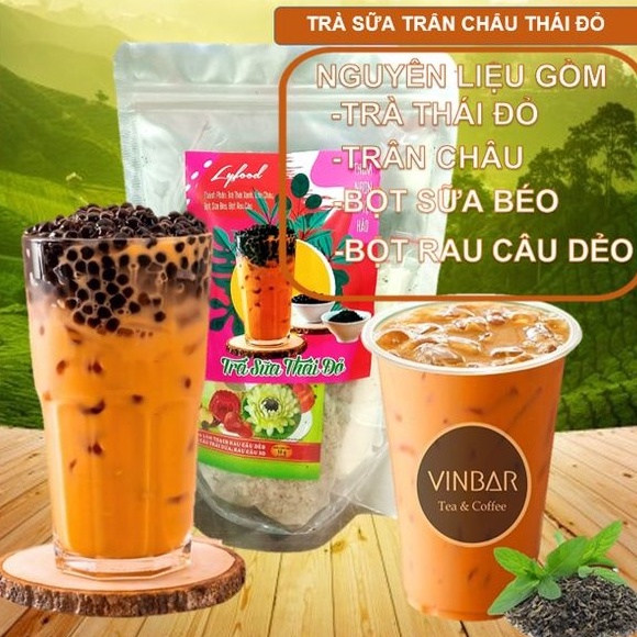 Set Nguyên Liệu Nấu Trà Sữa Trân Châu Thái Đỏ 450gr Lyfood ( Nấu 8-10 Ly)