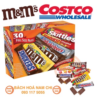 Socola m&m variety pack 30 full size packs 6 loại kẹo snickers m&m musketeers starburst skittles