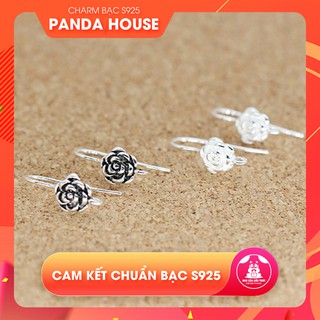 💖 Charm bạc s925 móc bông tai hoa hồng size 7mm - Panda House
