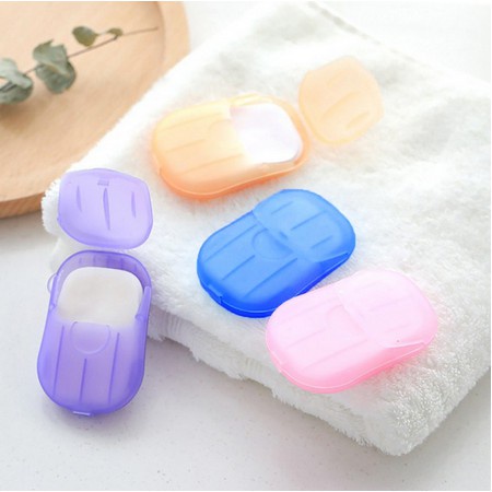 Hộp 20 Xà Phòng Giấy Mini Dùng Một Lần Tiện Dụng Khi Đi Du Lịch
