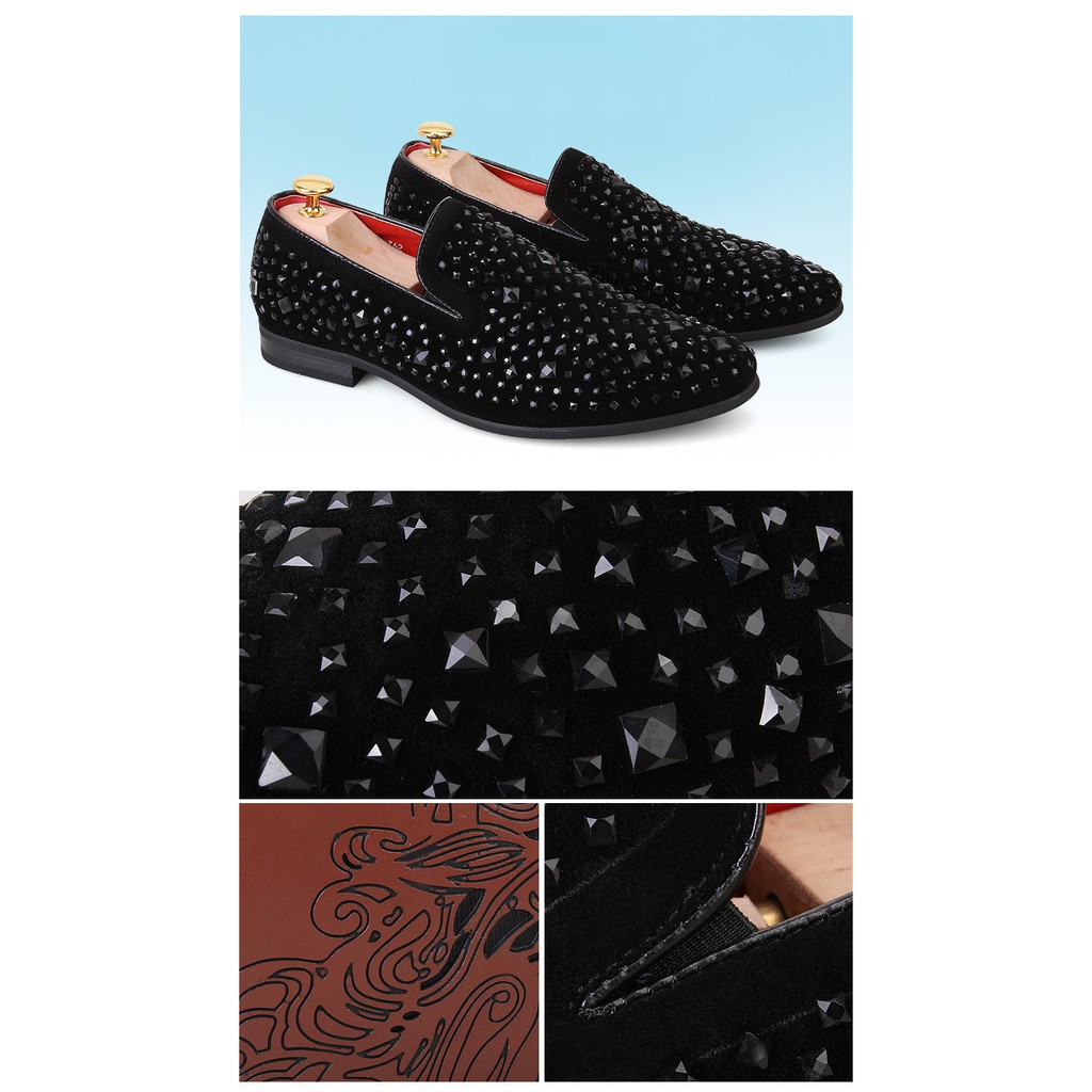 Giày Lười Đính Đá Sang Trọng Cho Nam