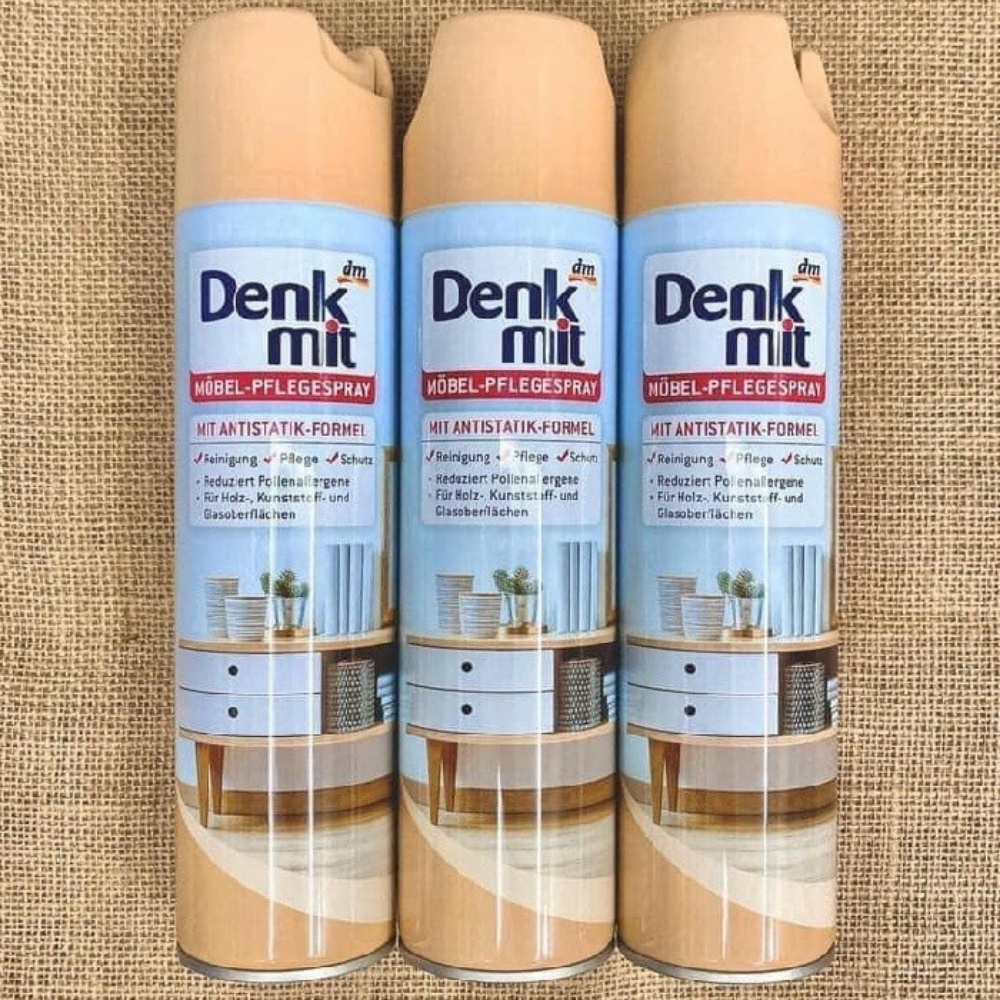 Chai xịt vệ sinh đồ nội thất gỗ DENKMIT 400ml, dung dịch làm sạch đồ gỗ