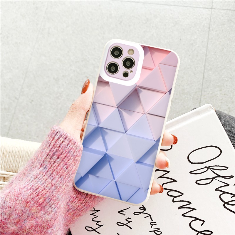 Ốp iphone - Ốp lưng iphone cạnh vuông hình tam giác nổi dành cho ip 6 đến 14promax - ng212