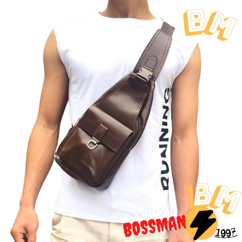 [TD-001] Túi Đeo Chéo Nam Da PU Tích Hợp CỔNG TAI NGHE Phong Cách Trẻ Trung - Năng Động - BosManshop | BigBuy360 - bigbuy360.vn