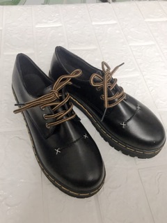 [ SẴN NÂU SIZE 38, ĐEN 36 ] Giày ulzzang dây nâu