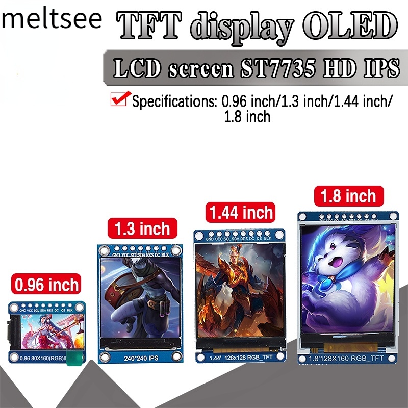 Màn Hình LCD TFT 0.96 1.3 1.44 1.8 inch IPS 7P SPI HD 65K ST7735 / ST7789 IC 80*160 240*240